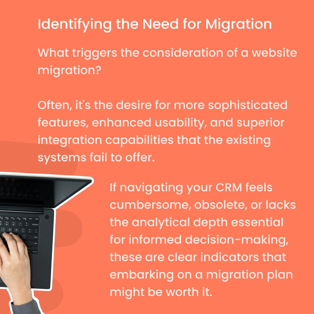 Writng that explains how to identify the need for a website migration