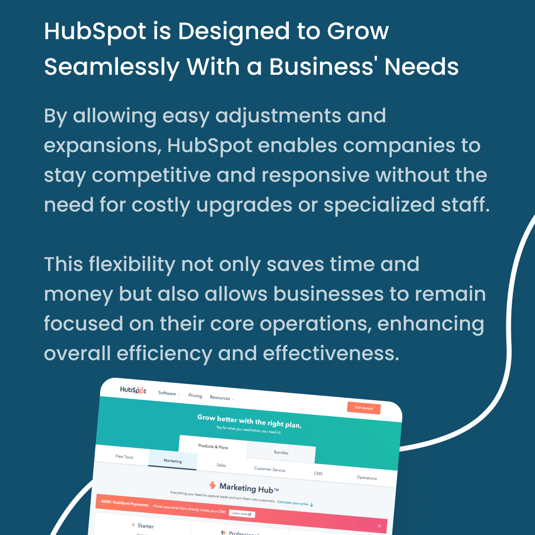 HubSpot is designed to grow seamlessly with a business' needs