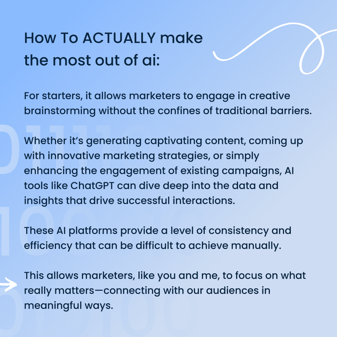 explanation of how marketers can actually make the most out of AI