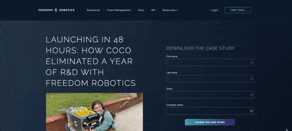 Awesome case study with hero image to convert visitors by Freedom Robotics