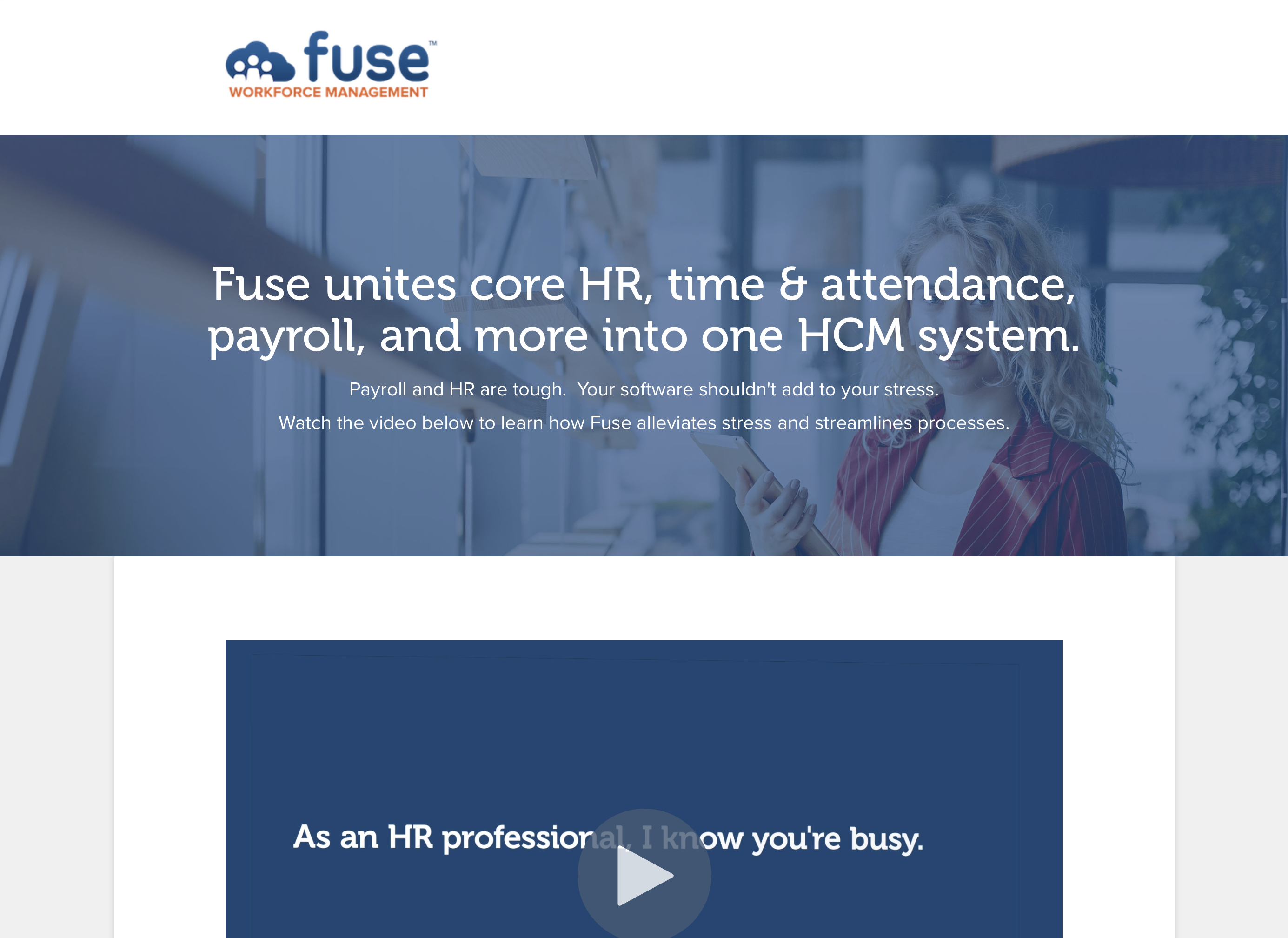Fuse landing page example