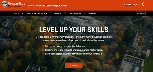 Oregon State University website homepage