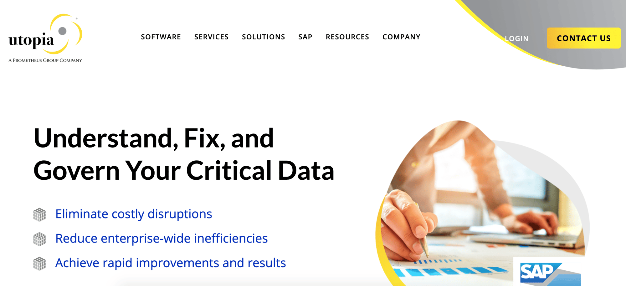 Utopias new website screenshot