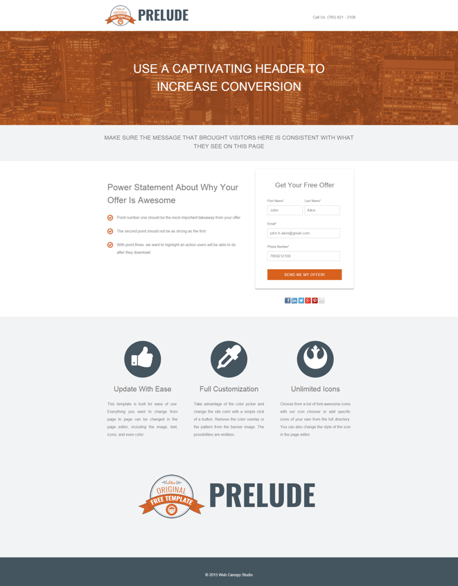 Prelude Free HubSpot Template